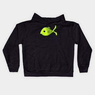 Green Fish with Human Feet Unique Design Kids Hoodie